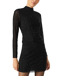 Steve Madden Melvina Embellished Mesh Top