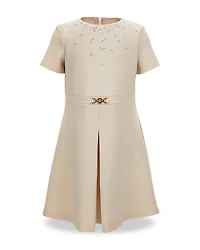Versace Girls' Punto Milano Studs Embroidery Dress - Little Kid, Big Kid