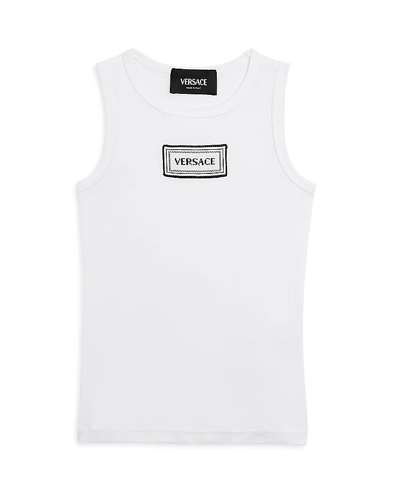 Versace Unisex Ribbed Logo Tank Top - Baby, Little Kid