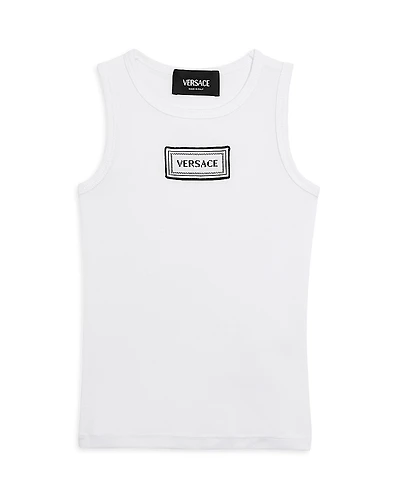Versace Unisex Ribbed Logo Tank Top - Baby, Little Kid