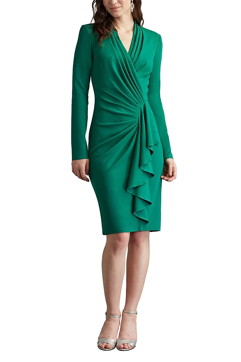 Tadashi Shoji Markum Long-Sleeve Flounce Dress
