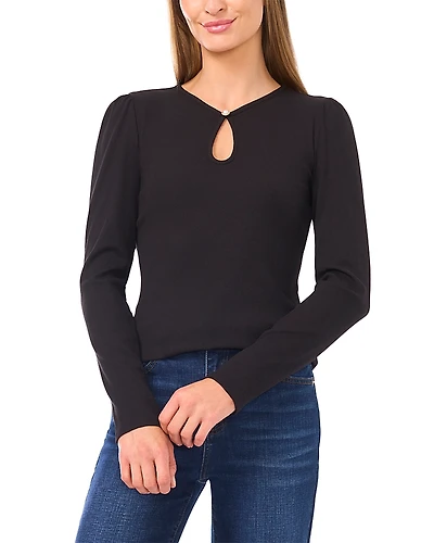 CeCe Keyhole Long Sleeve Top