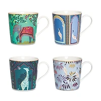 Portmeirion Sara Miller India Assorted Mugs, Set of 4