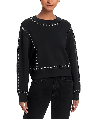rag & bone Vintage Terry Grommet Embellished Pullover