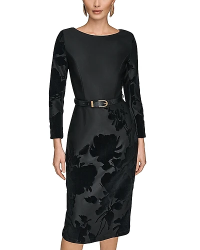 Donna Karan Belted Sheath Dress