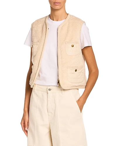 Moncler Mimosas Braided Trim Teddy Down Vest