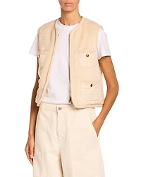 Moncler Mimosas Braided Trim Teddy Down Vest