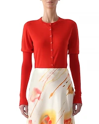 Jason Wu Collection Merino Wool Crewneck Cardigan Sweater