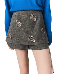 Maje Ipevron Herringbone Shorts