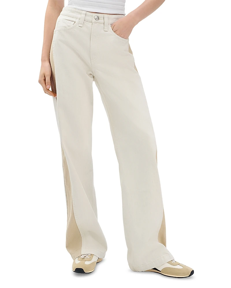 rag & bone Logan High Rise Spliced Wide Leg Jeans