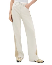 rag & bone Logan High Rise Spliced Wide Leg Jeans