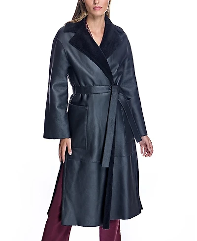 Maximilian Shearling Lamb Wrap Coat