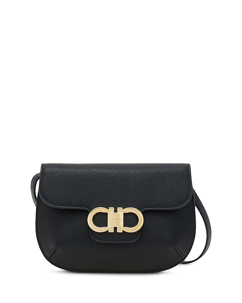 Ferragamo Double Gancini Mini Leather Shoulder Bag