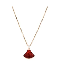 Pre-Owned Bvlgari Small Divas' Dream Pendant Necklace 18K Rose Gold with Carnelian and Diamond, 16.25 - 17.25"