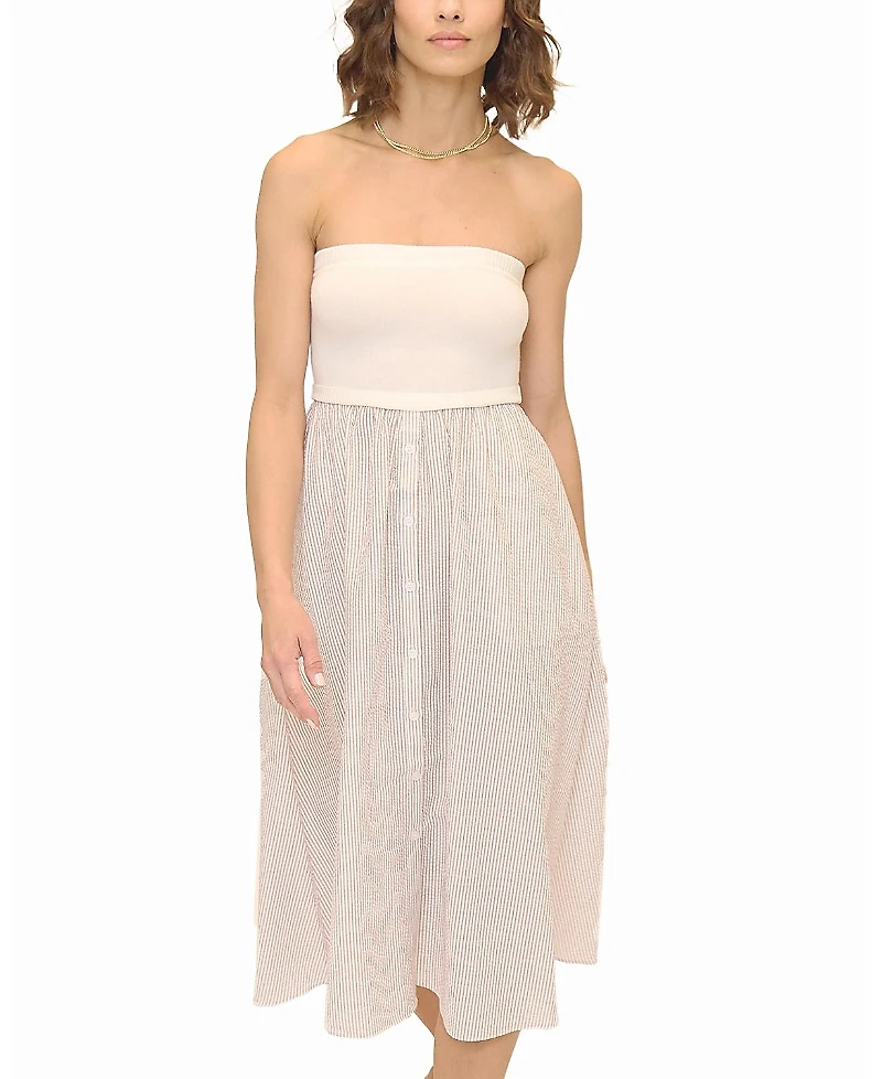 Central Park West Women's Alina Button Up Twofer Dress