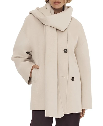 Mint Velvet Women's Wool Blend Hand Finished Scarf Coat