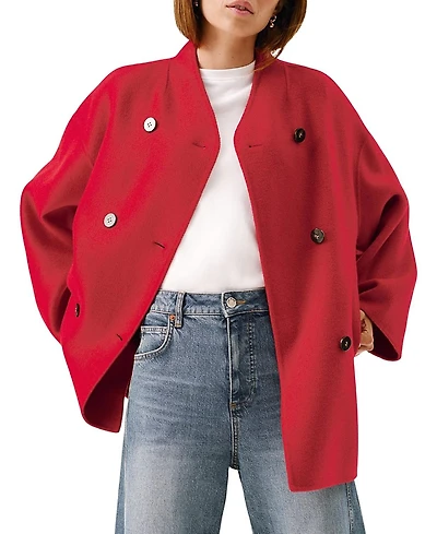 Mint Velvet Women's Wool Blend Hand Finished Scarf Coat