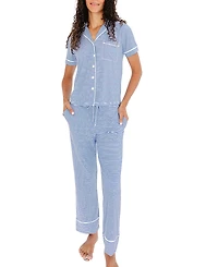 Motette Cobalt Stripe Bamboo Pajama Set