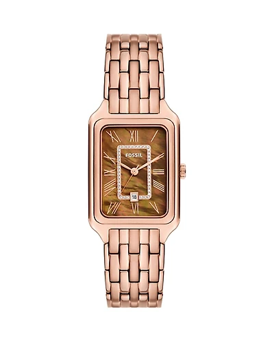 Fossil Raquel Three-Hand Date Rose Gold-Tone Stainless Steel Watch, 26mm x 40mm