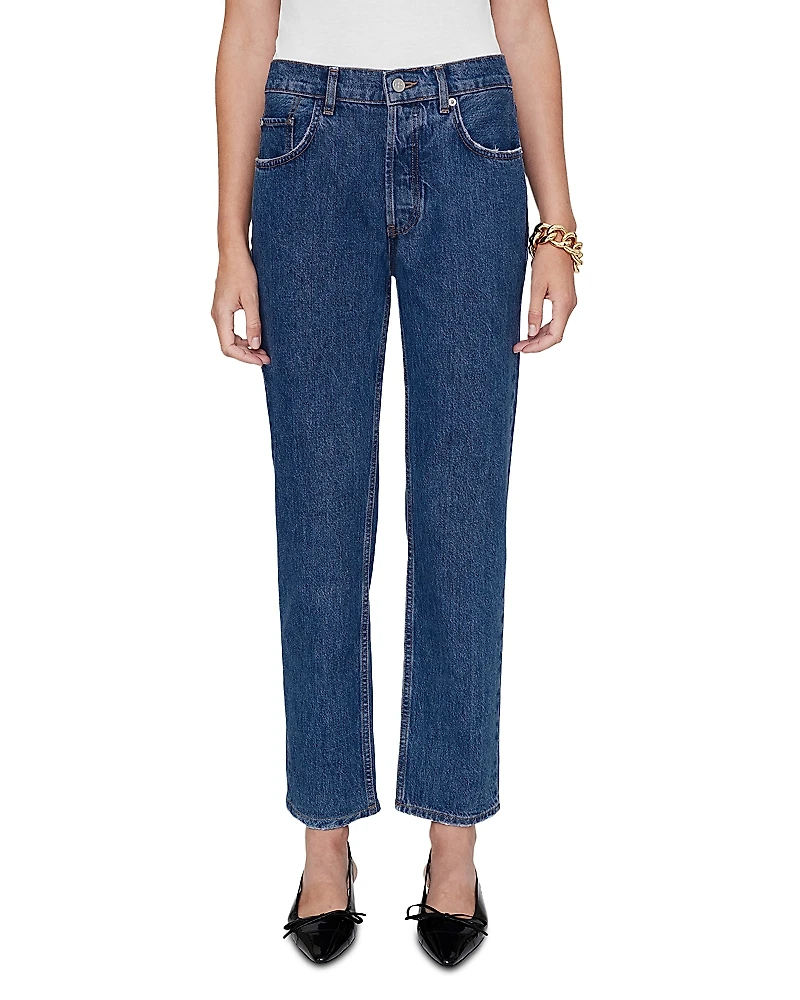 Anine Bing Kate Mid Rise Straight Jeans