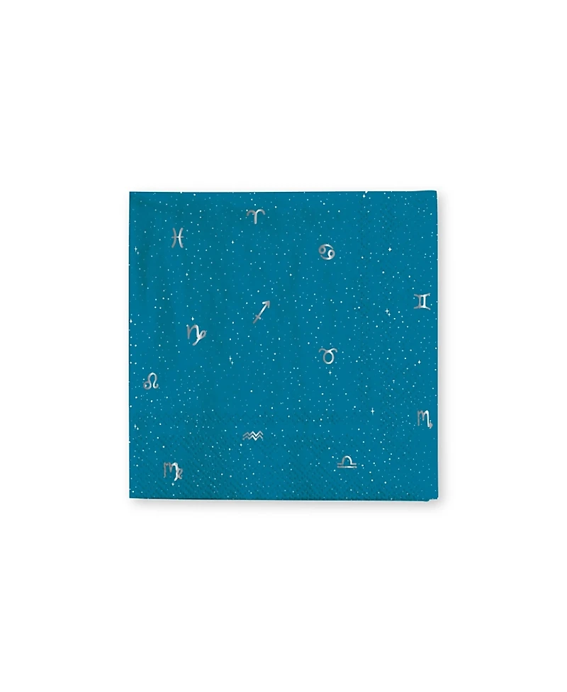 Jollity & Co. Zodiac Themed Paper Party Cocktail Napkins, Set of 16
