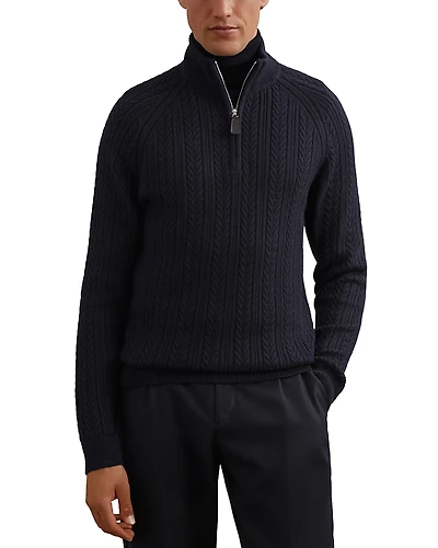 Reiss Men's Half Zip Funnel Sweater