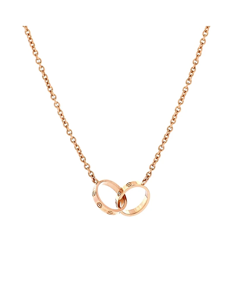 Pre-Owned Cartier Love Interlocking Necklace 18K Rose Gold