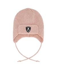 Deux par Girls' Lined Knit Hat with Ears and Strings - Baby