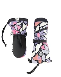 Deux par Girls' Winter Mittens Teknik Retro Flower - Little Kid, Big Kid