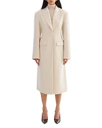 Lamarque Wool Single Breasted Peak Lapel Coat