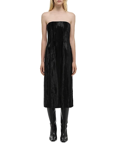 Helmut Lang Pony Faux Fur Midi Dess