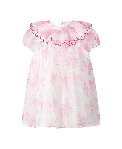 Rachel Riley Girls' Bow Organza Dress - Baby