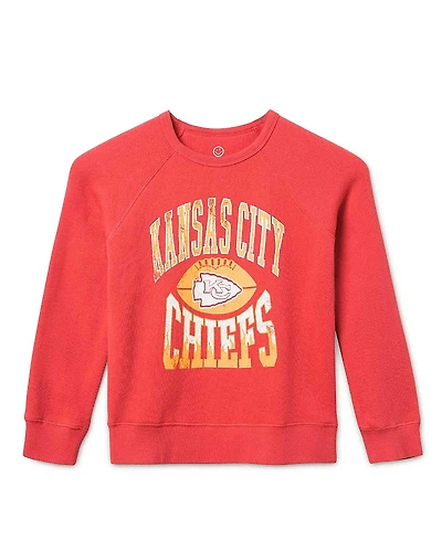 Junk Food Clothing Unisex Nfl Kansas City Chiefs Hot Route Raglan Fleece - Little Kid, Big Kid