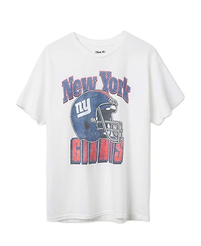 Junk Food Clothing Unisex Nfl New York Giants Throwback Helmet Flea Market Tee