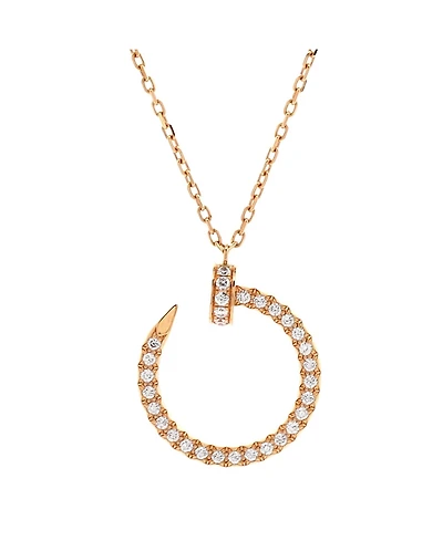 Pre-Owned Cartier Juste un Clou Pendant Necklace 18K Rose Gold and Pave Diamonds, 15.25 - 16"