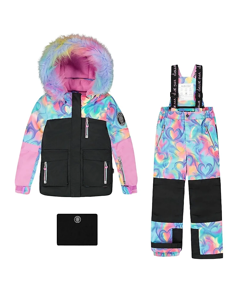 Deux par Girls' Two-Piece Heart Play Snowsuit - Little Kid