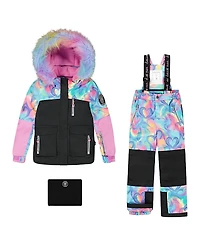 Deux par Girls' Two-Piece Heart Play Snowsuit - Little Kid