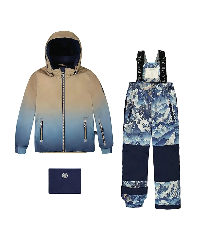 Deux par Boys' Two-Piece Play Mountains Snowsuit - Little Kid