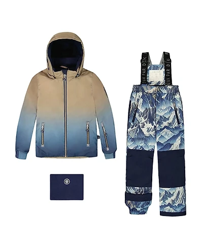 Deux par Boys' Two-Piece Play Mountains Snowsuit - Little Kid