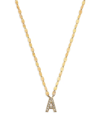 Lana 14K Yellow Gold Diamond Initial A Pendant Necklace, 18