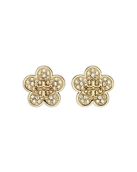 Tory Burch Kira Pave Flower Stud Earrings