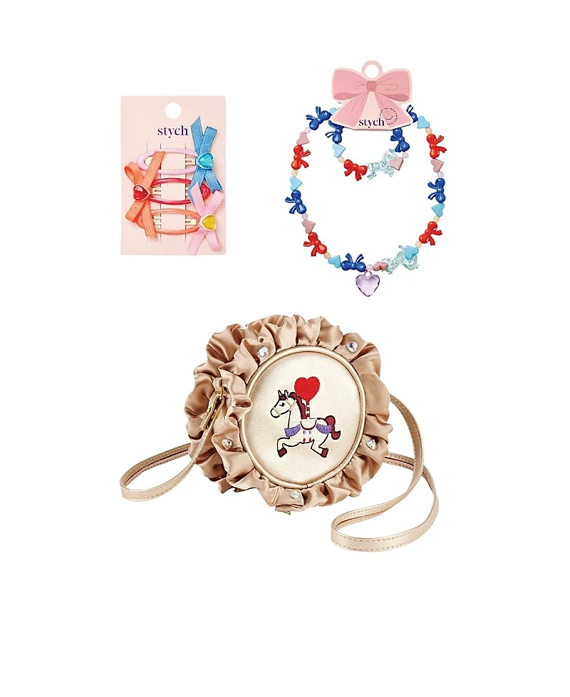 Stych Unicorn Bag and Accessories Gift Box (Necklace, Bracelet, Hair Clips) - 6 pieces