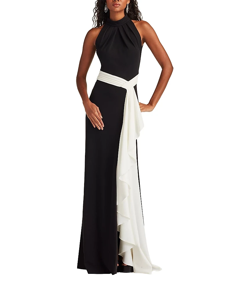 Tadashi Shoji Pexa Waterfall Sash Gown