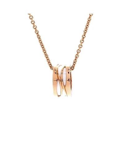 Pre-Owned Bvlgari B. Zero1 Design Legend Zaha Hadid Pendant Necklace 18K Rose Gold with Ceramic