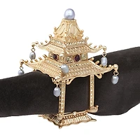 L'Objet Gold Plated Pagoda Napkin Rings, Set of 2