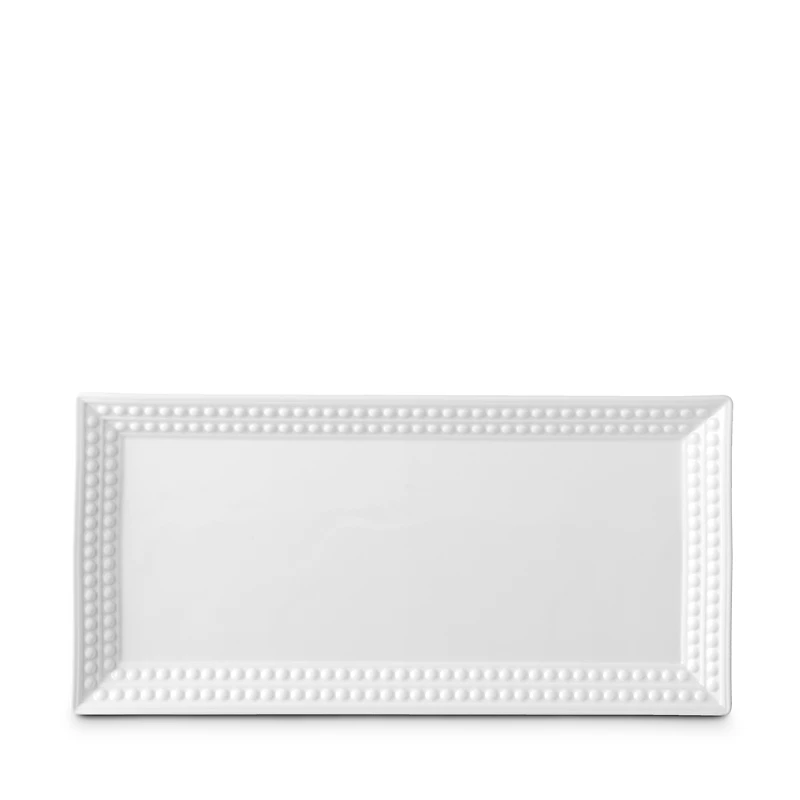 L'Objet Perlee White Rectangular Platter