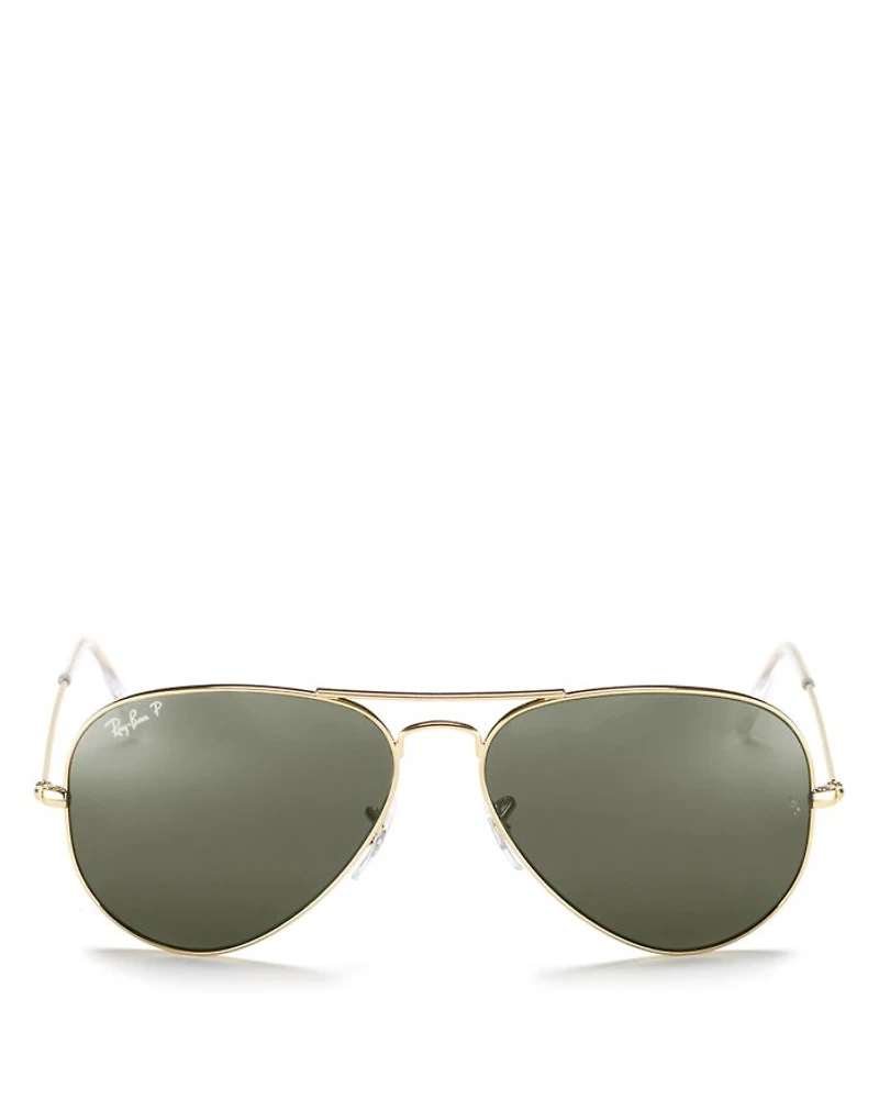 Unisex Polarized Brow Bar Aviator Sunglasses