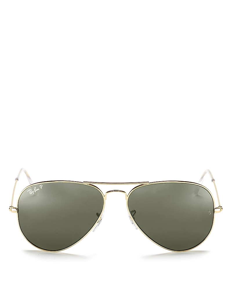 Ray-Ban Original Polarized Brow Bar Aviator Sunglasses, 58mm
