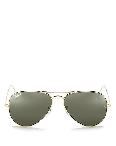 Ray-Ban Original Polarized Brow Bar Aviator Sunglasses, 58mm