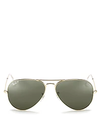 Ray-Ban Original Polarized Brow Bar Aviator Sunglasses, 58mm